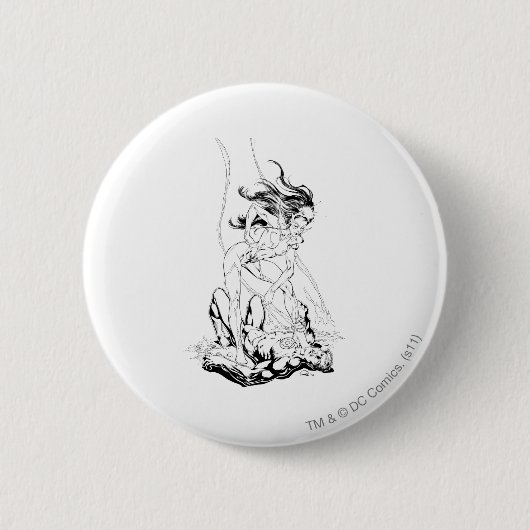 緑のランタンおよびスターサファイア 缶バッジ (正面)