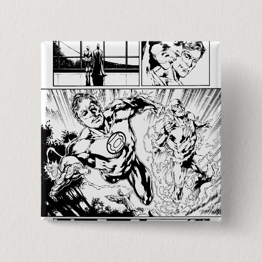 緑のランタンおよび抜け目がないパネル2 缶バッジ (正面)