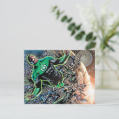 緑のランタンおよび月 ポストカード (スタンド正面)