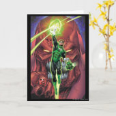 緑のランタンと光のストリーム – 色 カード (黄色い花)