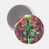 緑のランタンと光のストリーム – 色 マグネット (正面/裏面)