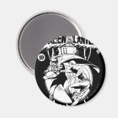 緑のランタンと戦うケープと黒と白 マグネット (正面/裏面)