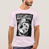 緑のランタンと戦うケープと黒と白 Tシャツ (正面)