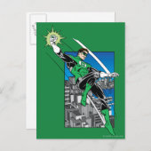 緑のランタンと街の背景 ポストカード (正面/裏面)