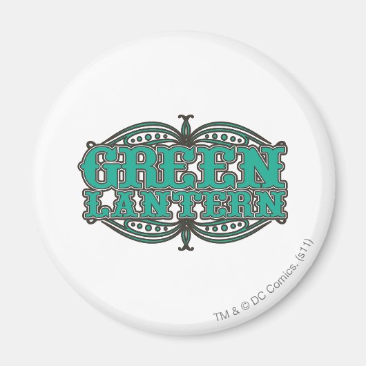 緑のランタンのショータイム文字 マグネット (正面)