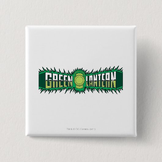 緑のランタンのロゴ-緑の炎 缶バッジ (正面)