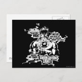 緑のランタンの文字のコラージュ ポストカード (正面/裏面)