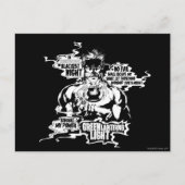 緑のランタンの文字のコラージュ ポストカード (正面)