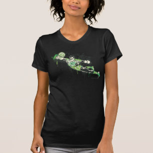 緑のランタンの落書きのキャラクター Tシャツ