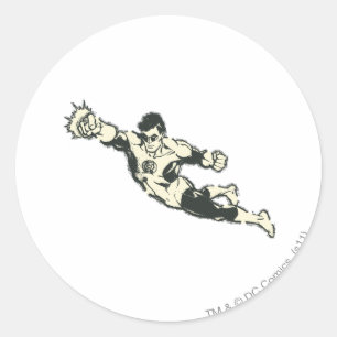 緑のランタンパンチグランジ ラウンドシール