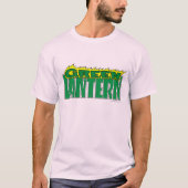緑のランタンロゴ – 黄色の炎 Tシャツ (正面)