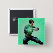 緑のランタン及び白熱［赤熱］光を放つなリング 缶バッジ (正面&裏面)