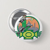 緑のランタン及び都市景観 缶バッジ (正面&裏面)