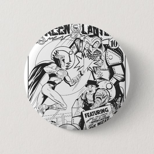 緑のランタン対確率、黒およびWhiの魔法使い 缶バッジ (正面)