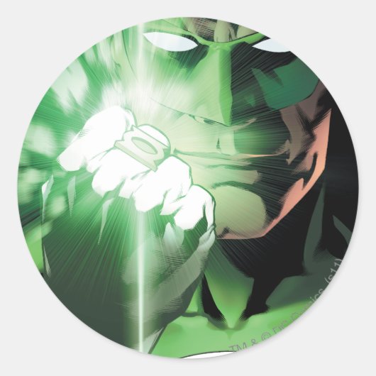 緑のランタン閉じたカバー ラウンドシール (正面)