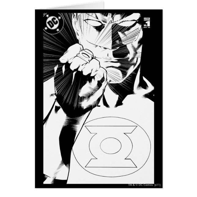 緑のランタン閉じたカバー、白黒 (正面)