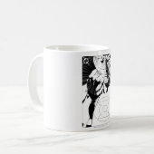 緑のランタン閉じたカバー、白黒 コーヒーマグカップ (正面左)