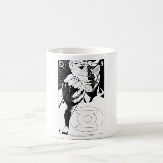 緑のランタン閉じたカバー、白黒 コーヒーマグカップ