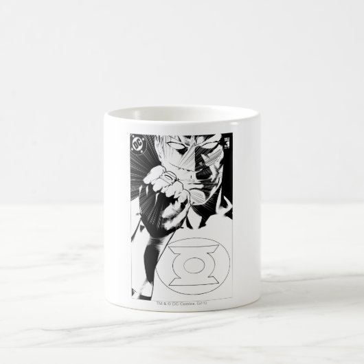 緑のランタン閉じたカバー、白黒 コーヒーマグカップ (中央)
