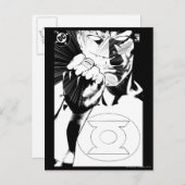 緑のランタン閉じたカバー、白黒 ポストカード (正面/裏面)