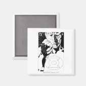 緑のランタン閉じたカバー、白黒 マグネット (正面/裏面)