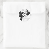 緑のランタン閉じたカバー、白黒 ラウンドシール (バッグ)