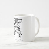 緑のランタン隊、白黒 コーヒーマグカップ (正面右)