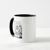 緑のランタン飛んでいる、白黒 マグカップ (正面左)