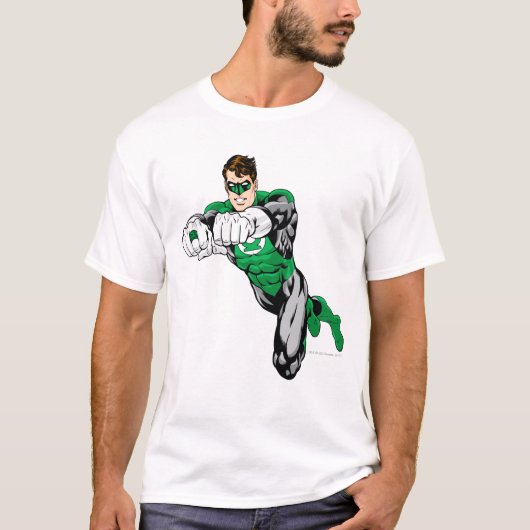 緑のランタン – 両腕を前方 Tシャツ (正面)