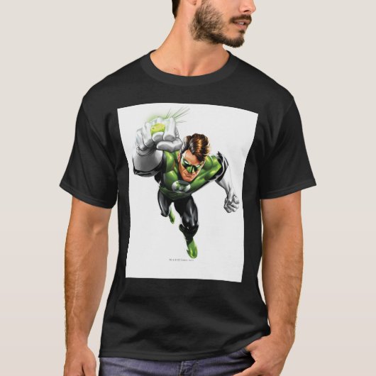 緑のランタン – 完全描写な、腕を上げる Tシャツ (正面)