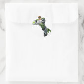 緑のランタン – 完描写全、両腕を前方 ラウンドシール (バッグ)