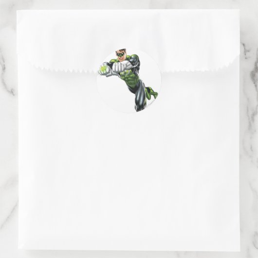 緑のランタン – 完描写全、両腕を前方 ラウンドシール (バッグ)