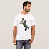 緑のランタン – 完描写全、両腕を前方 Tシャツ (正面フル)