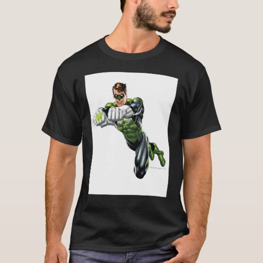 緑のランタン – 完描写全、両腕を前方 Tシャツ (正面)