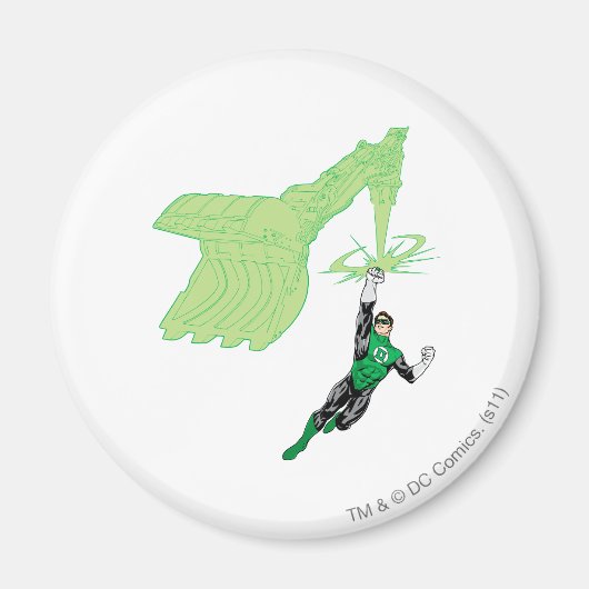 緑のランタン – 完描写全、機械付き マグネット (正面)