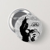 緑のランタン-白黒白熱［赤熱］光を放つなランタン 缶バッジ (正面&裏面)