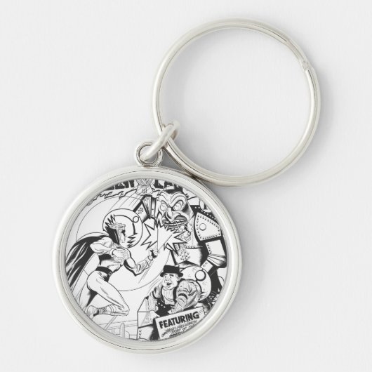 緑のランタンvsオッズの魔法使い,黒と白 キーホルダー (正面)