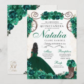 緑のランチェロプリンセスドレス キンセアニエラ 招待状 (正面/裏面)