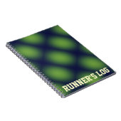 緑のランナーの丸太の連続したノートの螺線形ジャーナル ノートブック (右側)