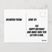 緑のランニングウェアを着たT-レックス ポストカード (裏面)