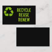 緑のリサイクルのテンプレート 名刺 (正面/裏面)