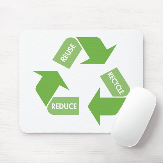 緑のリサイクルの再利用は減らします マウスパッド (マウス)
