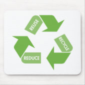 緑のリサイクルの再利用は減らします マウスパッド (正面)