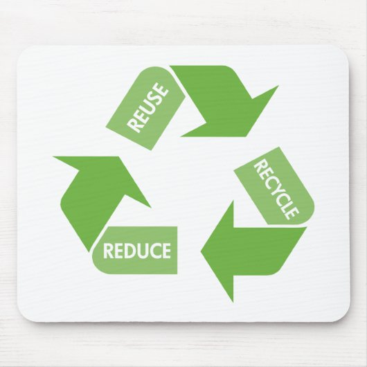 緑のリサイクルの再利用は減らします マウスパッド (正面)