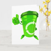 緑のリサイクルの回収容器の挨拶状 カード (黄色い花)