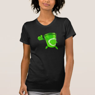 緑のリサイクルの回収容器レディースTシャツ Tシャツ