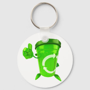 緑のリサイクルの回収容器Keychain キーホルダー