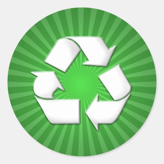 緑のリサイクルシール001 ラウンドシール (正面)