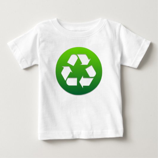 緑のリサイクル記号 ベビーTシャツ (正面)