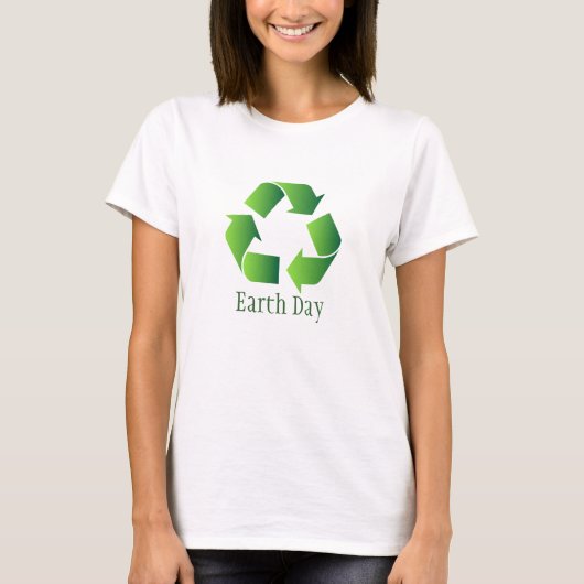 緑のリサイクル記号 Tシャツ (正面)